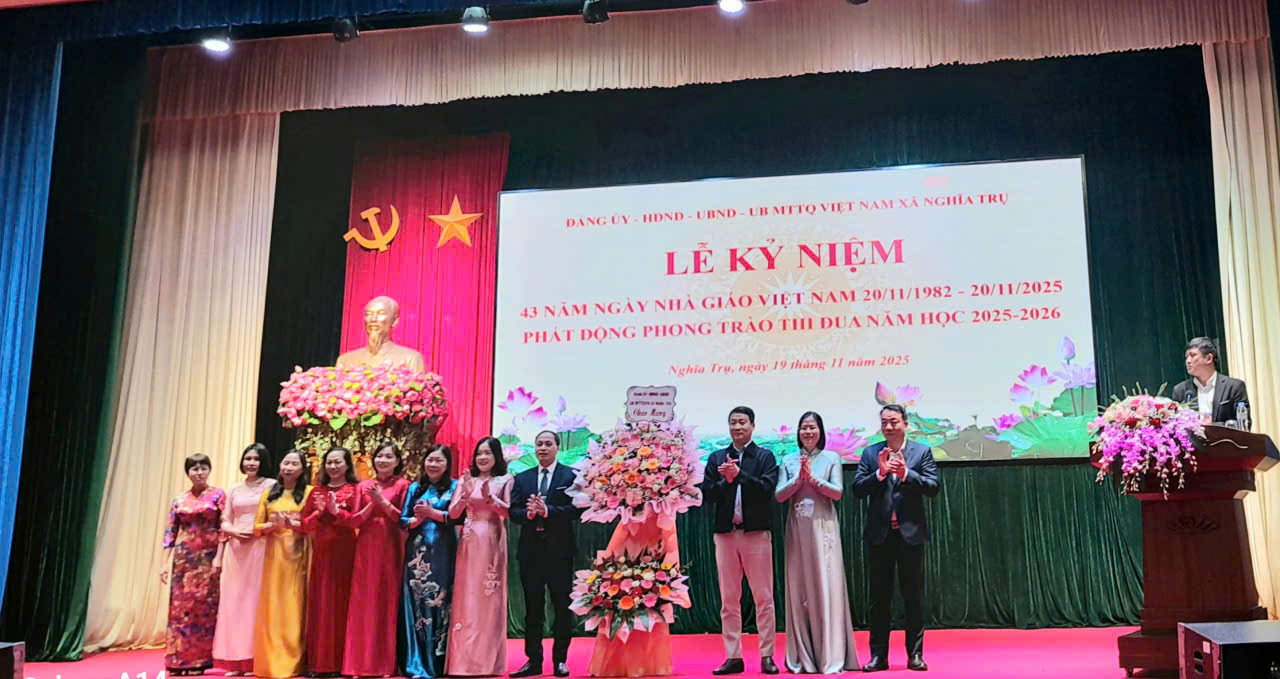 Lễ kỷ niệm 43 năm Ngày nhà giáo Việt Nam (20/11/1982 - 20/11/2025) tại xã Nghĩa Trụ