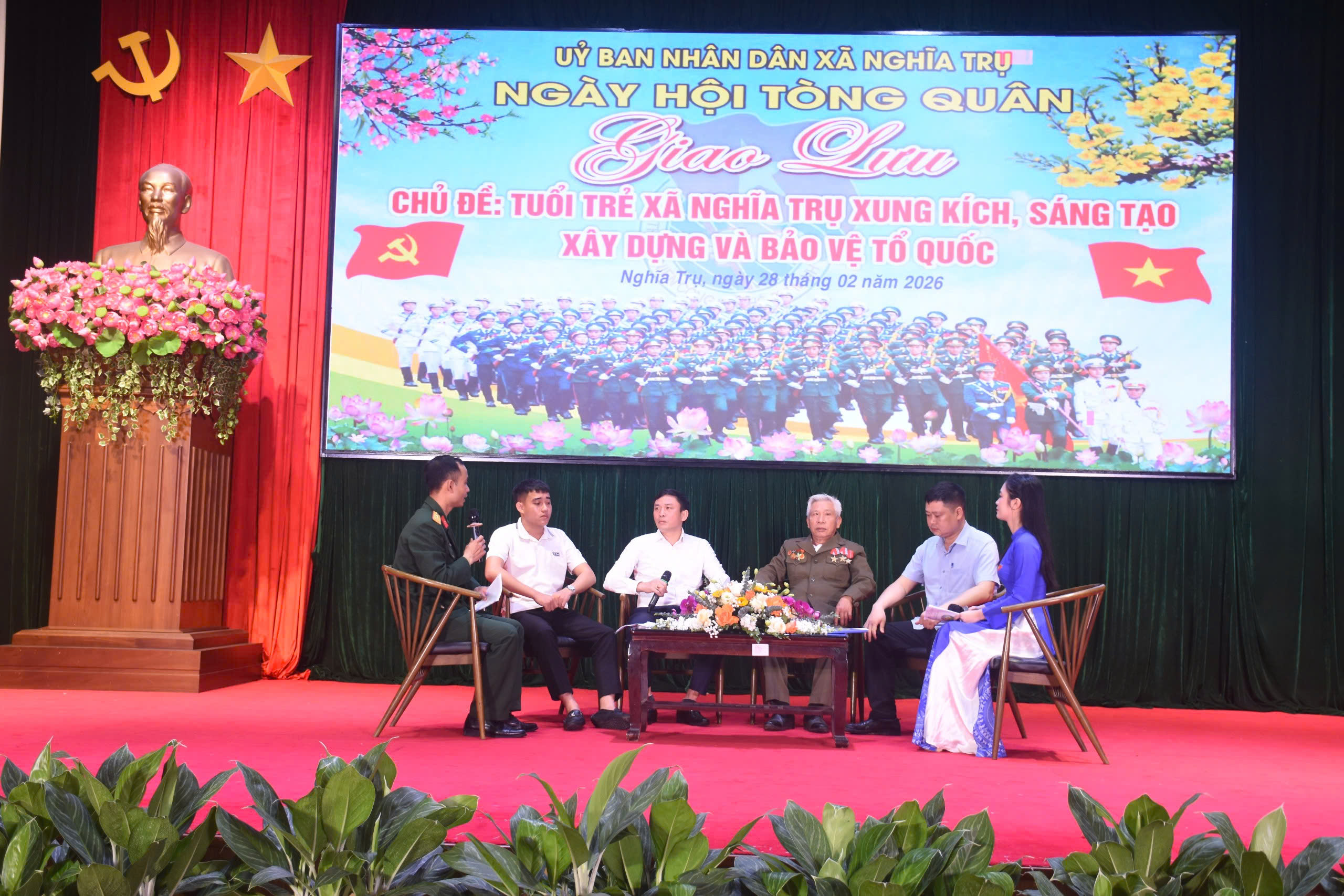 Nghĩa Trụ Giao lưu tân binh trước khi lên đường nhập ngũ bảo vệ Tổ quốc năm 2026