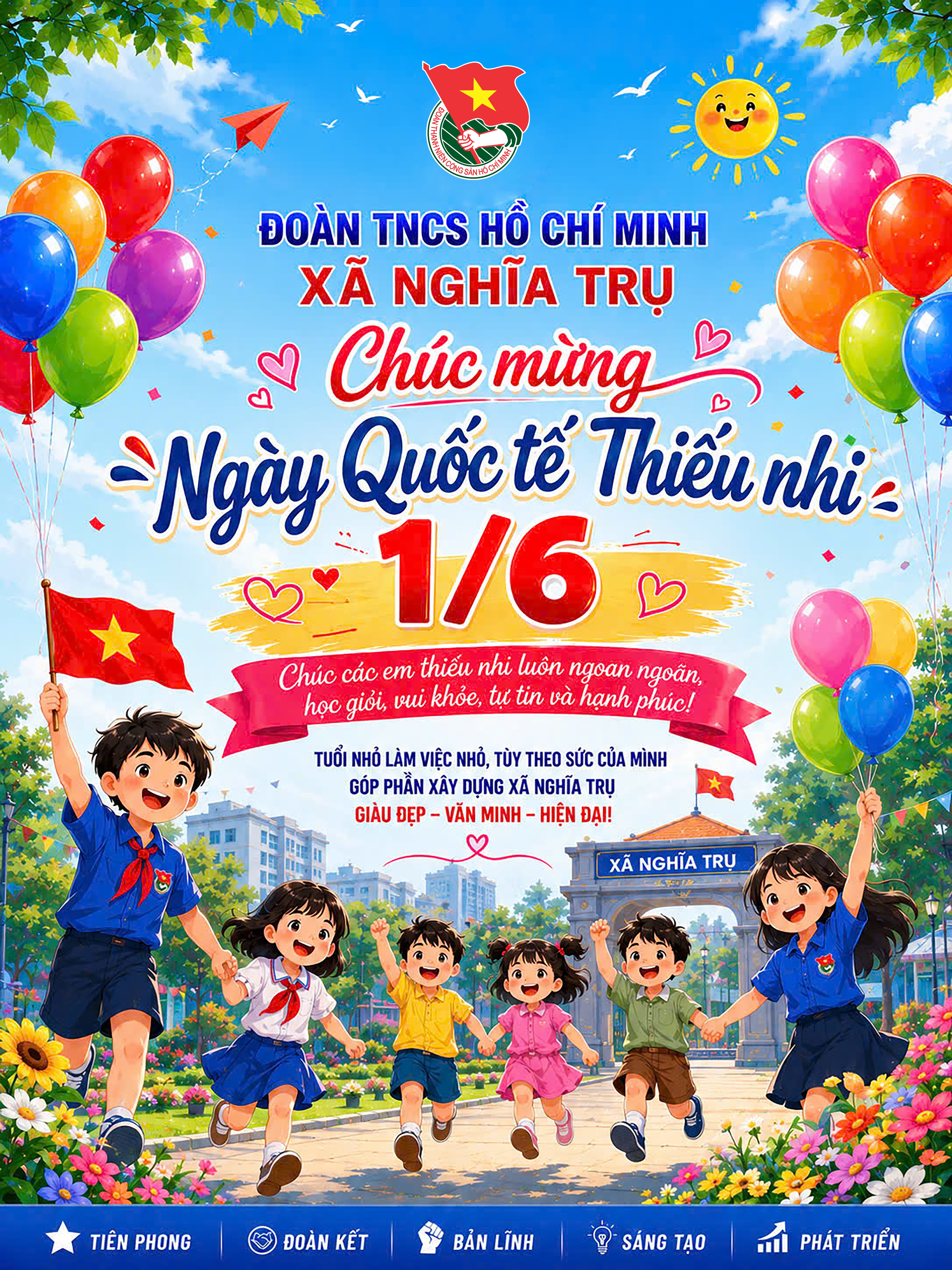 TUỔI TRẺ XÃ NGHĨA TRỤ CHÚC MỪNG NGÀY QUỐC TẾ THIẾU NHI 1/6