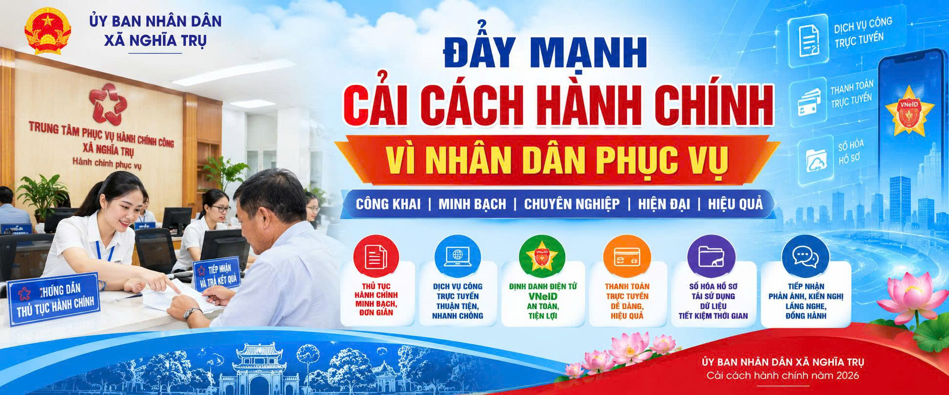 Nghĩa Trụ đẩy mạnh cải cách hành chính - xây dựng chính quyền phục vụ nhân dân