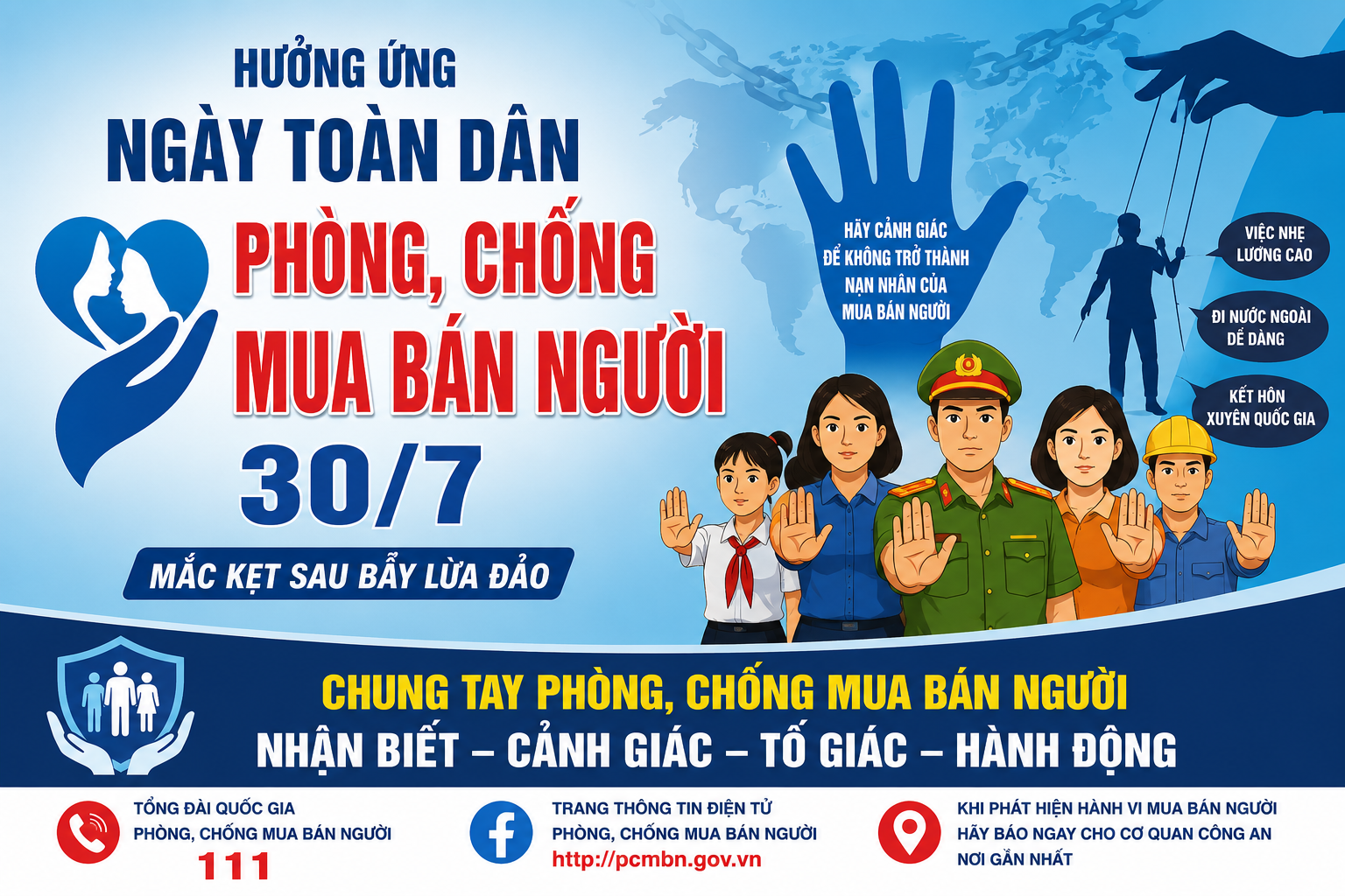 Xã Nghĩa Trụ hưởng ứng “Ngày thế giới phòng, chống mua bán người” và “ Ngày toàn dân phòng, chống mua bán người 30/7” năm 2026
