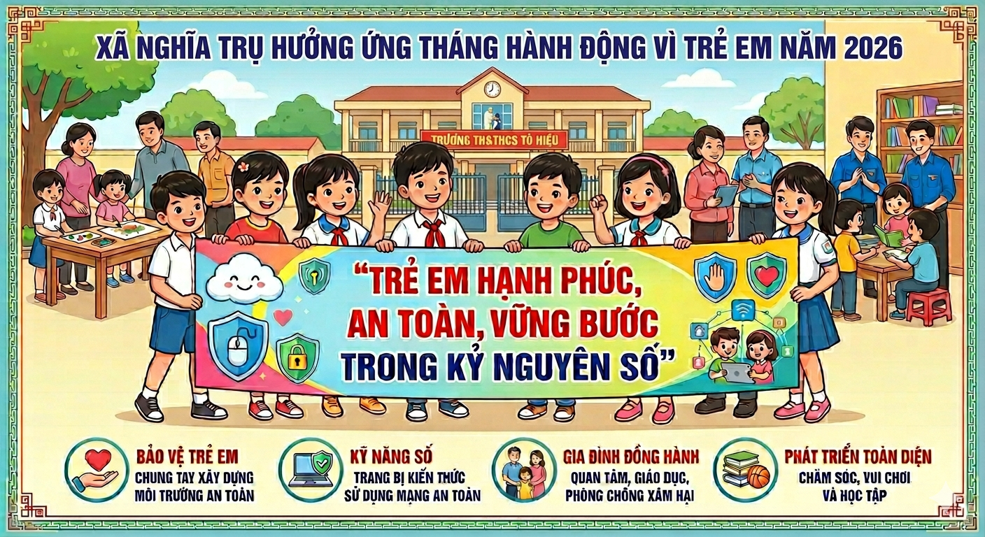Hưởng ứng tháng hành động vì trẻ em năm 2026 trên địa bàn xã nghĩa trụ