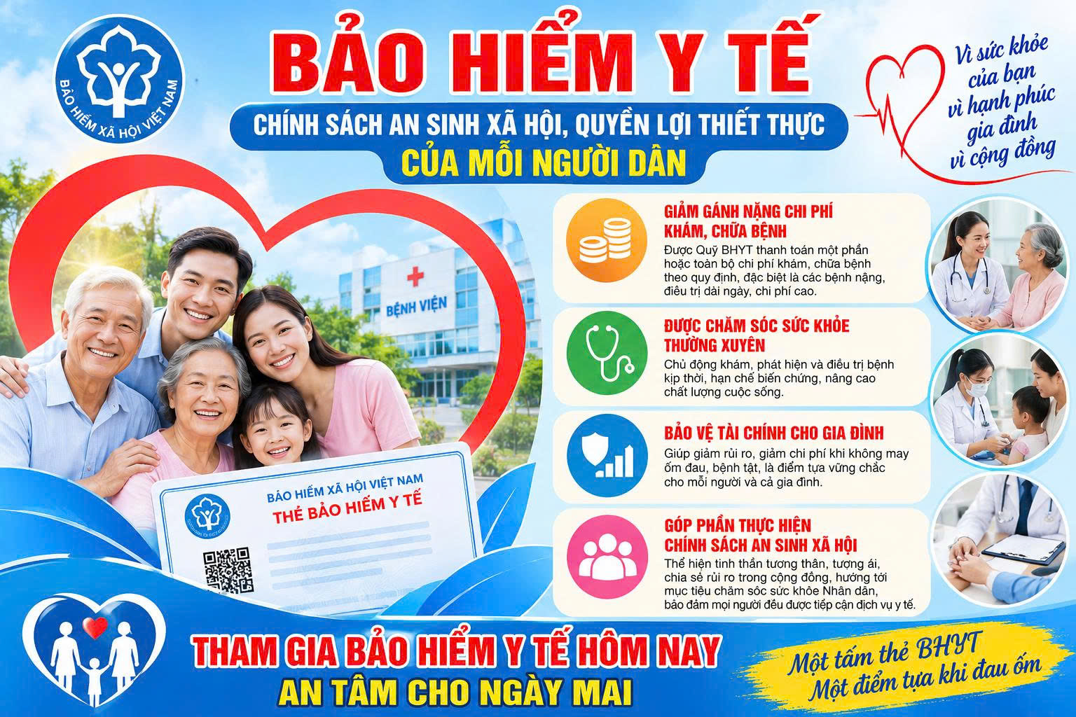 BẢO HIỂM Y TẾ – CHÍNH SÁCH AN SINH XÃ HỘI, QUYỀN LỢI THIẾT THỰC CỦA MỖI NGƯỜI DÂN