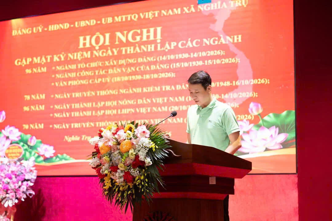 ĐẢNG ỦY XÃ NGHĨA TRỤ TỔ CHỨC HỘI NGHỊ GẶP MẶT KỶ NIỆM NGÀY TRUYỀN THỐNG CÁC NGÀNH CỦA ĐẢNG VÀ CÁC TỔ CHỨC CHÍNH TRỊ - XÃ HỘI